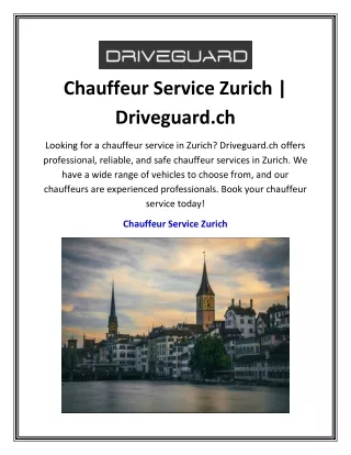 chauffeur service zurich driveguard ch