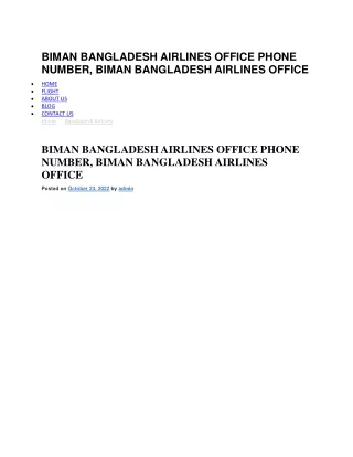 BIMAN BANGLADESH AIRLINES OFFICE