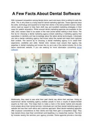 A Few Facts About Dental Software