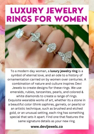 Luxury jewelry rings for women