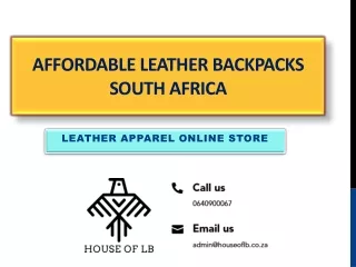 Affordable Leather Backpacks South Africa