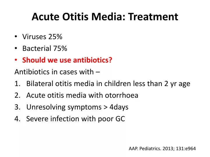 acute otitis media treatment