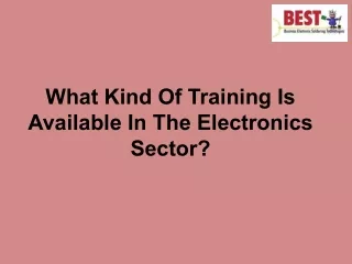 what kind of training is available