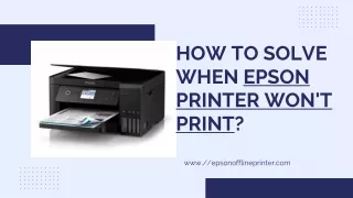 How to Solve when Epson Printer Won't Print