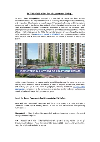 Is Whitefield a Hot Pot of Apartment living.docx