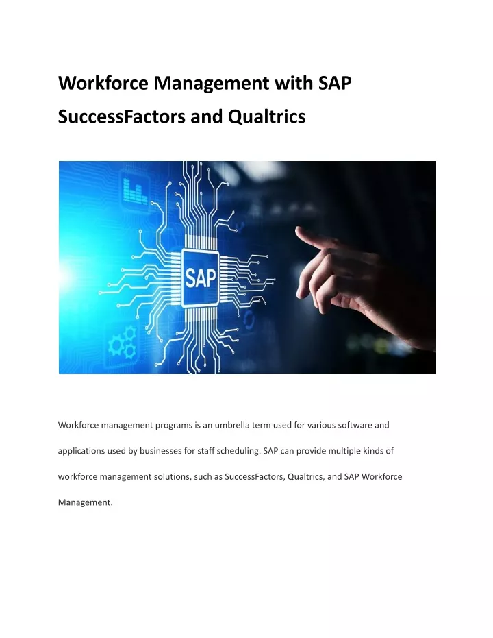 workforce management with sap
