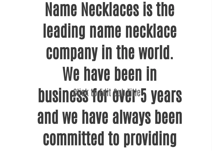 name necklaces is the leading name necklace