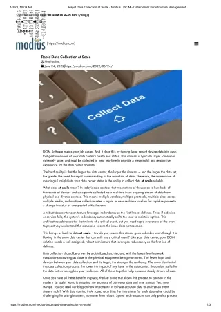 Rapid Data Collection at Scale - Modius _ DCIM - Data Center Infrastructure Management