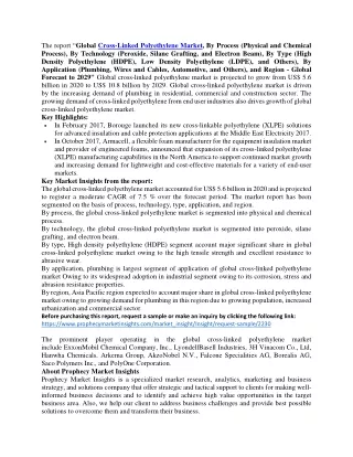 the report global cross linked polyethylene