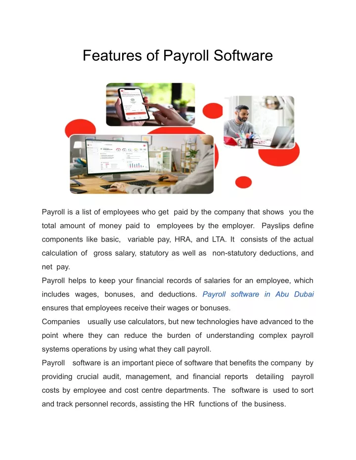 features of payroll software