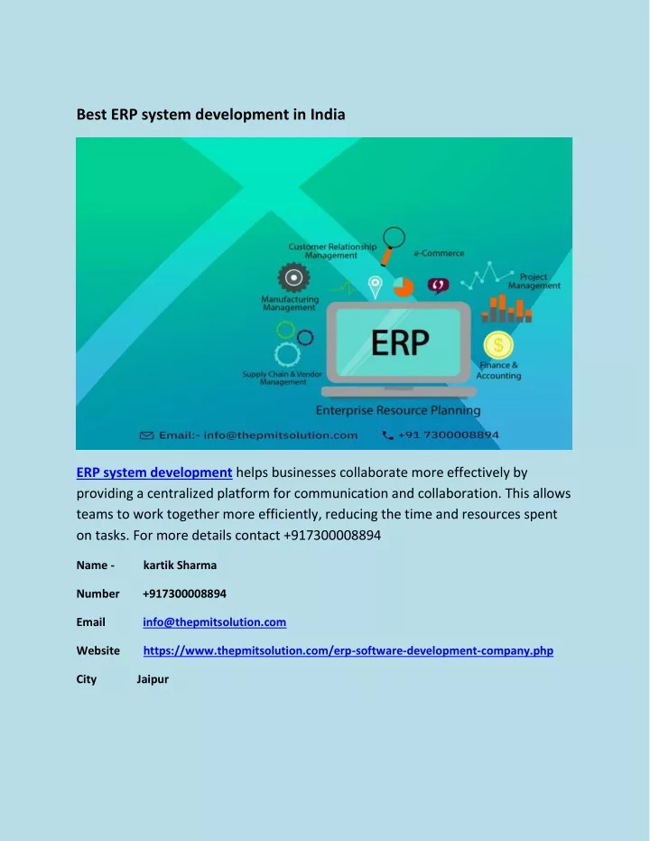 best erp system development in india