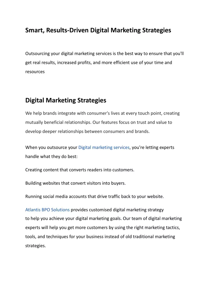 smart results driven digital marketing strategies