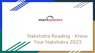 Nakshatra Reading - Know Your Nakshatra 2023