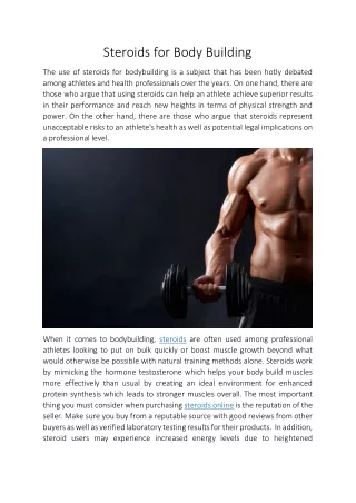 steroids for body building