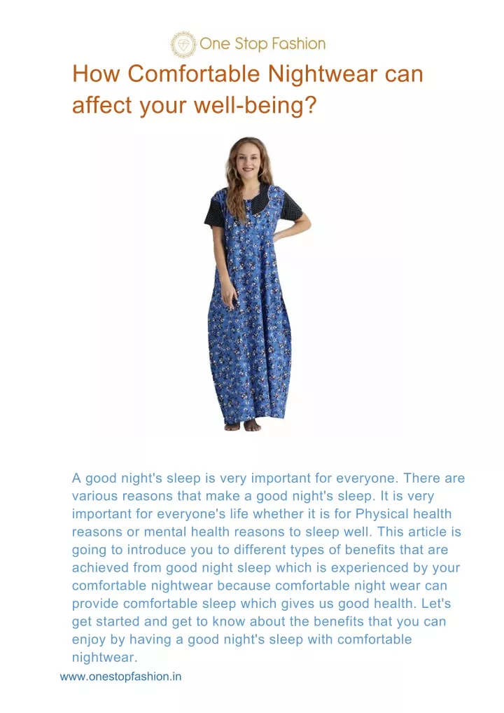 how comfortable nightwear can affect your well