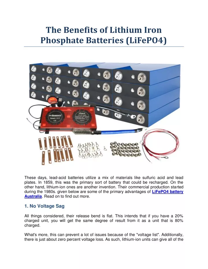 the benefits of lithium iron phosphate batteries