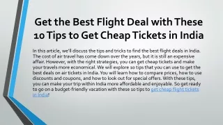 10 Smart Tips To Book Cheap Flight Tickets In India – Anrari
