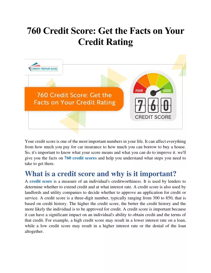 760 credit score get the facts on your credit