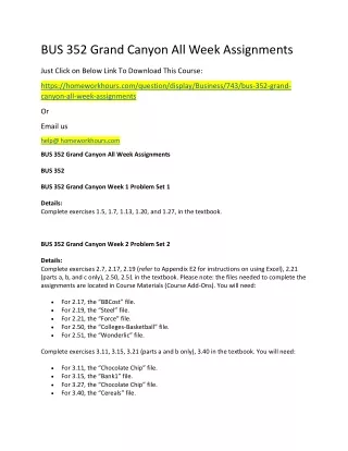 bus 352 grand canyon all week assignments