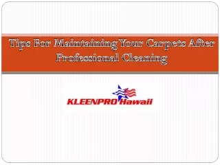 Tips For Maintaining Your Carpets After Professional Cleaning