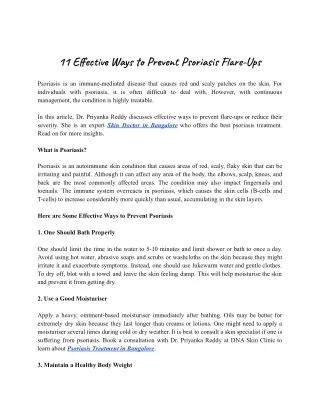 11 Effective Ways to Prevent Psoriasis Flare-Ups
