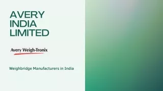 Top Weighbridge Manufacturers in India | Avery Weigh-Tronix