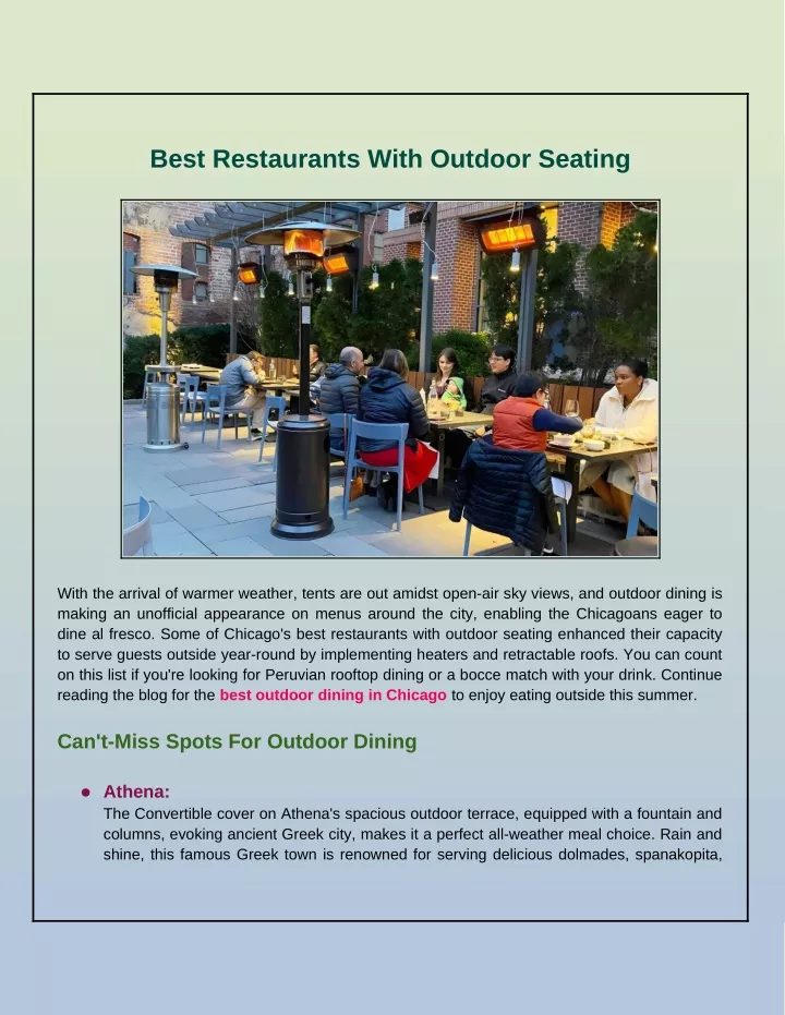 best restaurants with outdoor seating