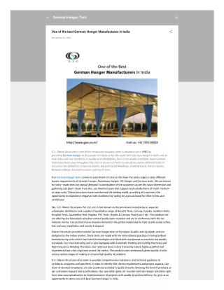 German hanger tent Supplier in India - GSO