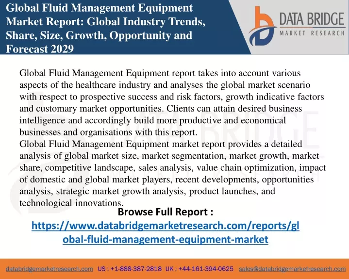 global fluid management equipment market report