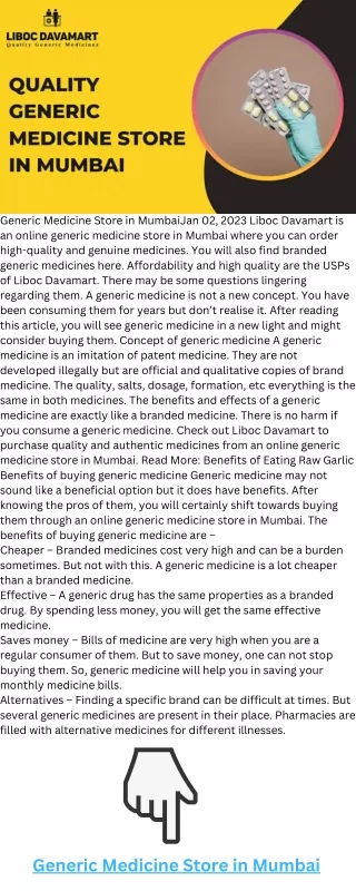 generic medicine store in mumbaijan 02 2023 liboc