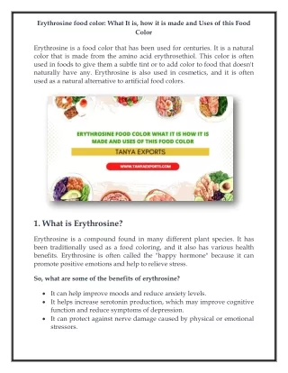 erythrosine food color what it is how it is made