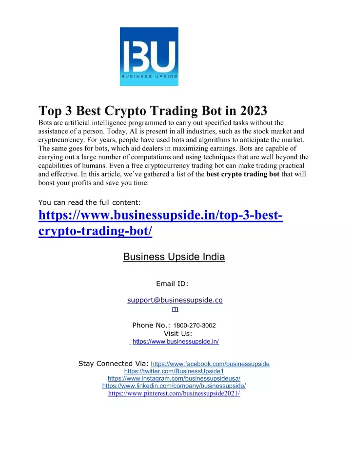 top 3 best crypto trading bot in 2023 bots