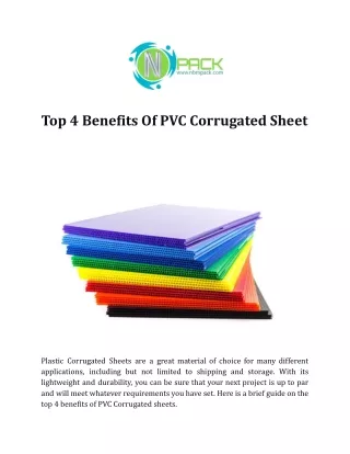 Top 4 Benefits Of PVC Corrugated Sheet