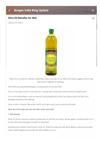Olive Oil Benefits for Skin 