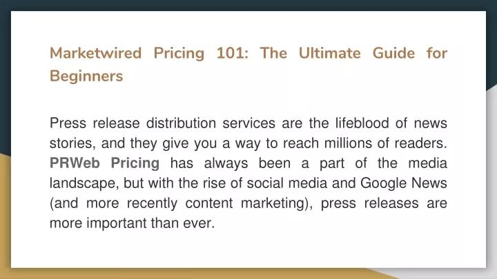 marketwired pricing 101 the ultimate guide for beginners