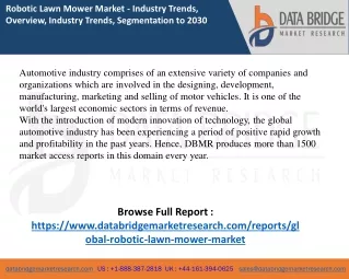 robotic lawn mower market industry trends