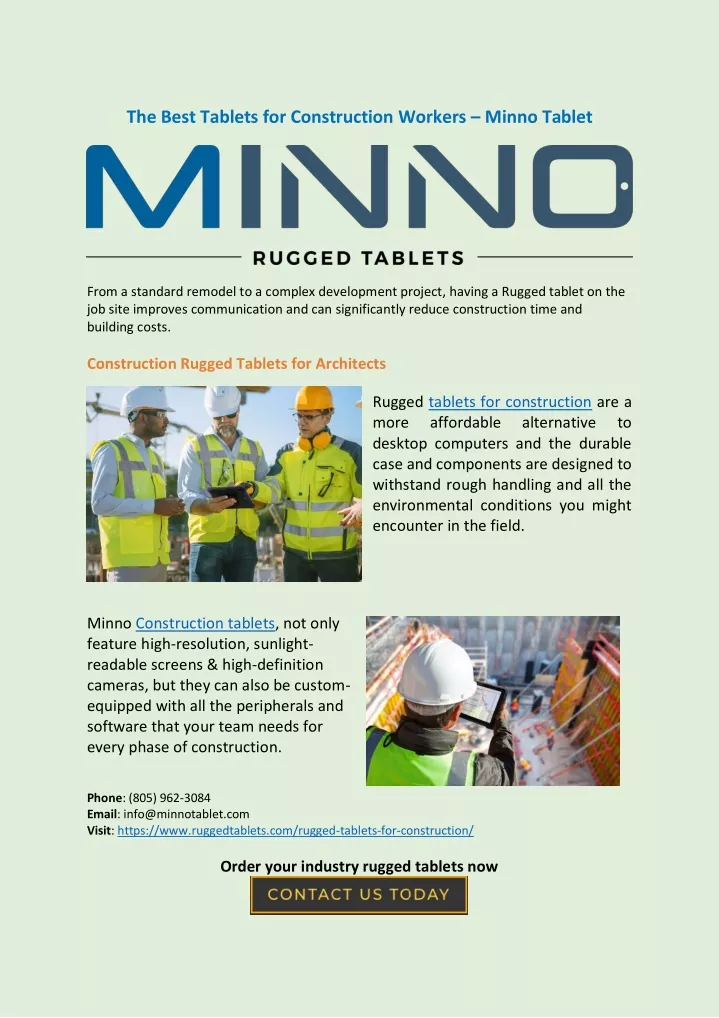 the best tablets for construction workers minno