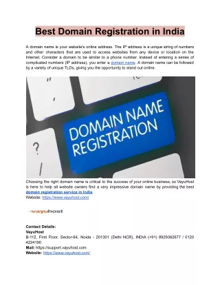 Best Domain Registration in India