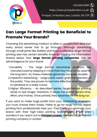 Can Large Format Printing be Beneficial to Promote Your Brands