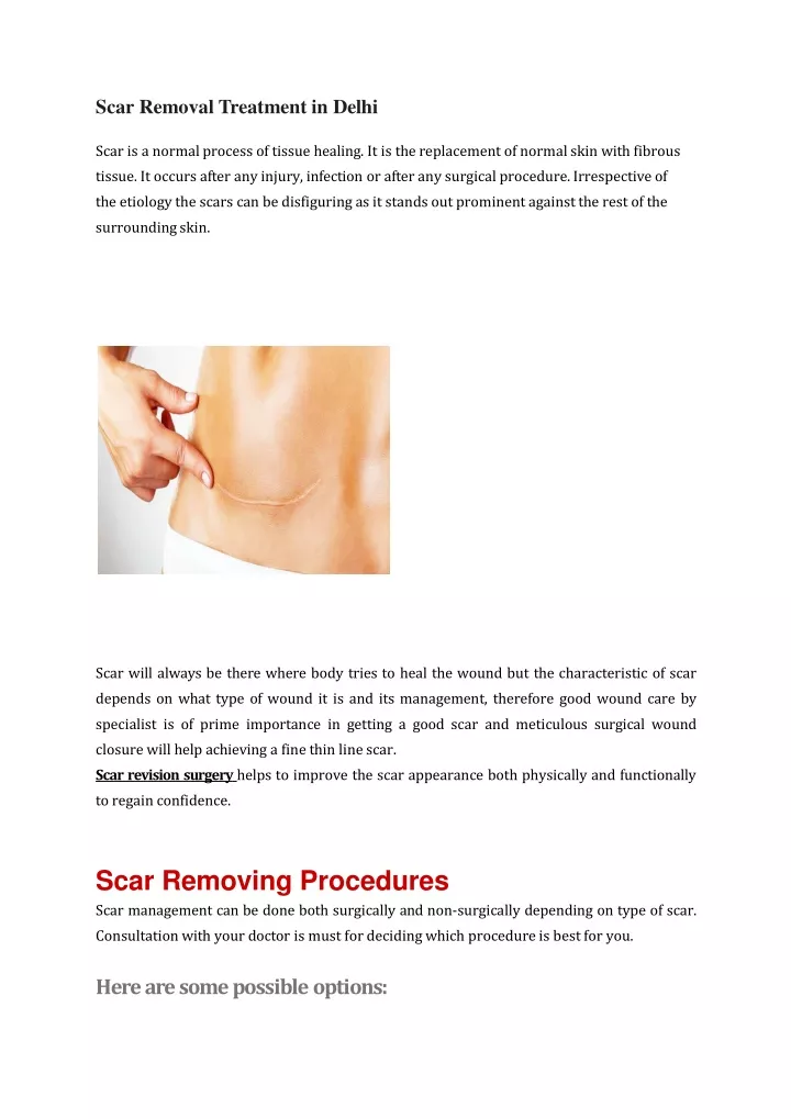 scar removal treatment in delhi scar is a normal