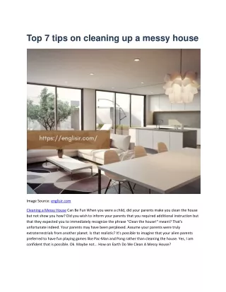 Top 7 tips on cleaning up a messy house