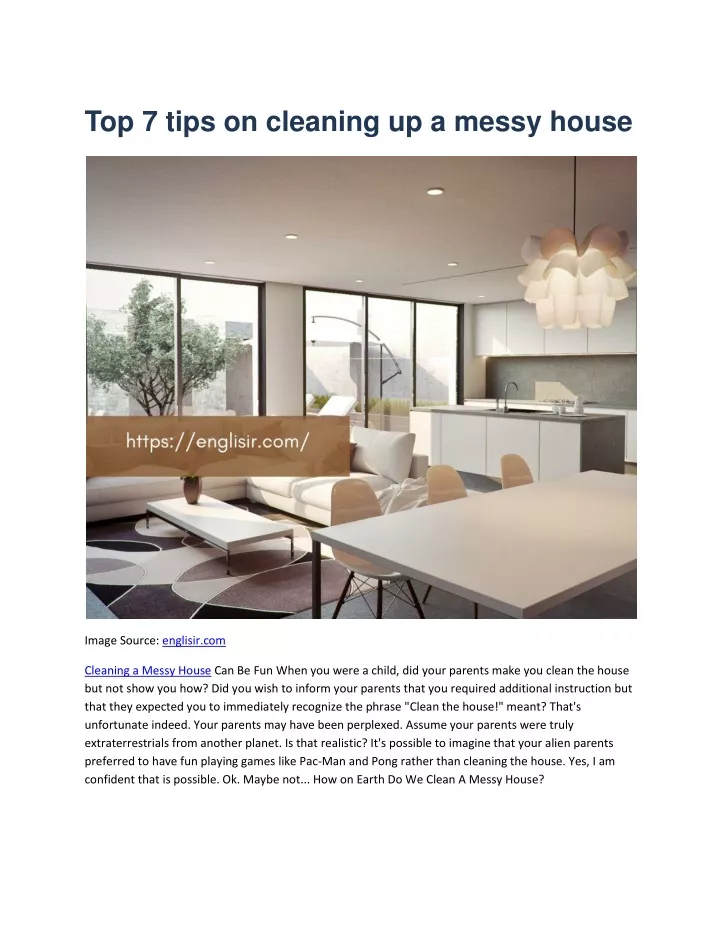 top 7 tips on cleaning up a messy house