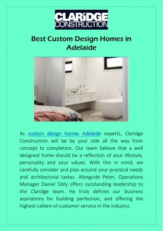 best custom design homes in adelaide