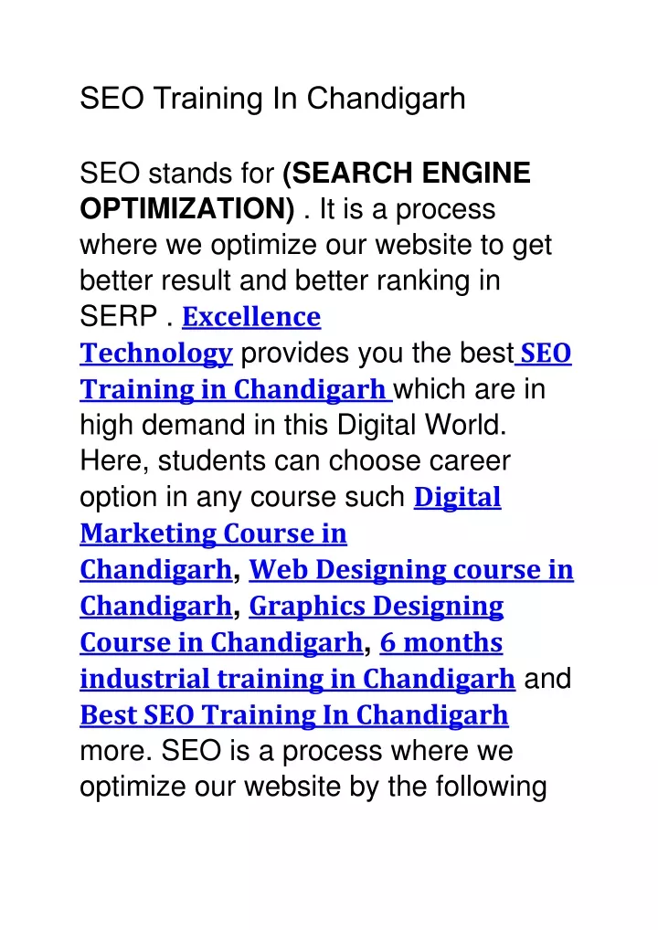 seo training in chandigarh seo stands for search