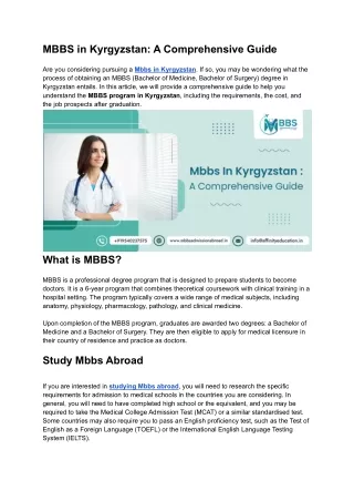 MBBS in Kyrgyzstan_ A Comprehensive Guide