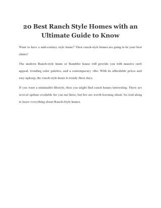 20 best ranch style homes with an ultimate guide