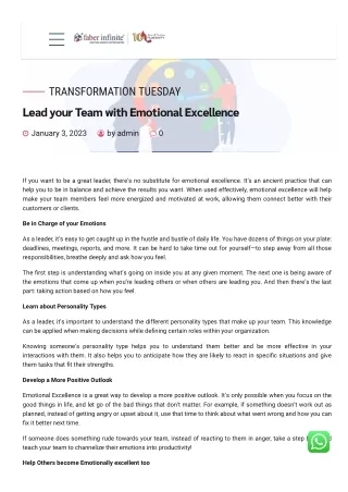 transformation tuesday lead your team with