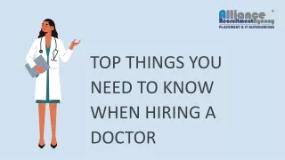 Top things you need to know when hiring a doctor