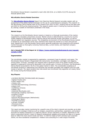 microfluidics device market is expected to reach