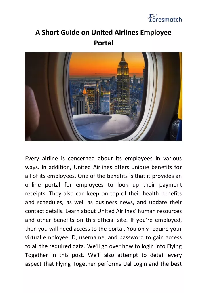 a short guide on united airlines employee portal